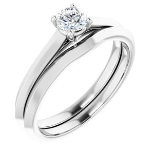 Sterling Silver 4.1 mm Round Solitaire Engagement Ring Mounting