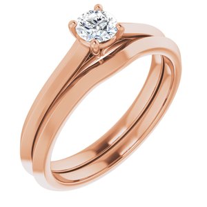 14K Rose 4.1 mm Round Solitaire Engagement Ring Mounting