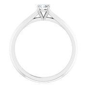 Sterling Silver 4.1 mm Round Solitaire Engagement Ring Mounting