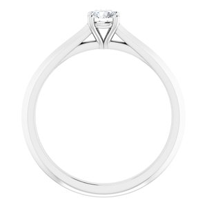 Sterling Silver 4.1 mm Round Solitaire Engagement Ring Mounting