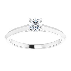 Sterling Silver 4.1 mm Round Solitaire Engagement Ring Mounting