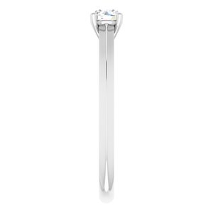 Sterling Silver 4.1 mm Round Solitaire Engagement Ring Mounting