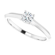 Sterling Silver 4.1 mm Round Solitaire Engagement Ring Mounting