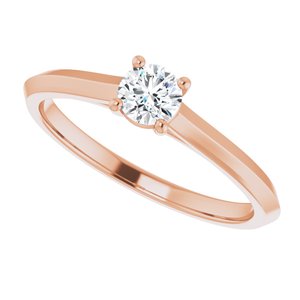 14K Rose 4.1 mm Round Solitaire Engagement Ring Mounting