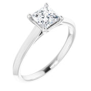 Sterling Silver 5 mm Square Solitaire Engagement Ring Mounting