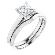 Sterling Silver 5 mm Square Solitaire Engagement Ring Mounting