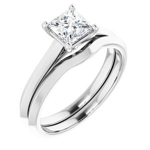 Sterling Silver 5 mm Square Solitaire Engagement Ring Mounting