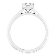Sterling Silver 5 mm Square Solitaire Engagement Ring Mounting