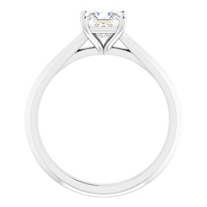 Sterling Silver 5 mm Square Solitaire Engagement Ring Mounting