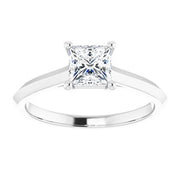 Sterling Silver 5 mm Square Solitaire Engagement Ring Mounting