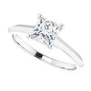 Sterling Silver 5 mm Square Solitaire Engagement Ring Mounting