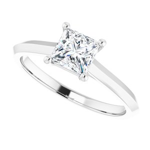 Sterling Silver 5 mm Square Solitaire Engagement Ring Mounting