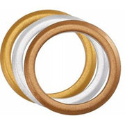 Set of 3 Silicone Metallic Rings Size 7