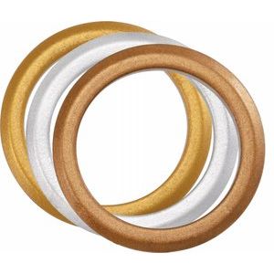 Set of 3 Silicone Metallic Rings Size 7
