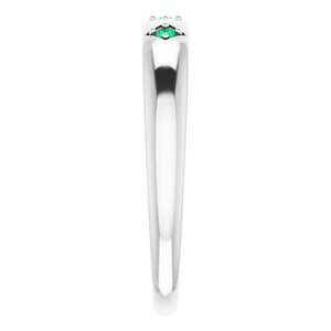 Platinum Emerald Stackable Ring