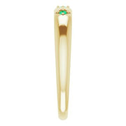 14K Yellow Emerald Stackable Ring