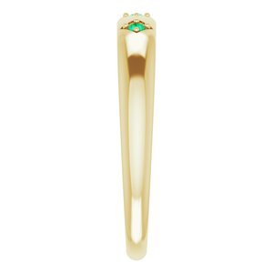 14K Yellow Emerald Stackable Ring