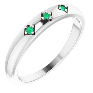 Platinum Emerald Stackable Ring