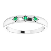 Platinum Emerald Stackable Ring