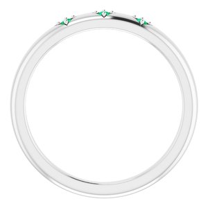 Platinum Emerald Stackable Ring