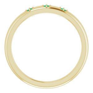 14K Yellow Emerald Stackable Ring