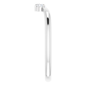 Platinum .06 CT Diamond Stackable V Ring
