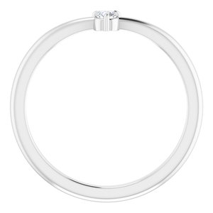 Platinum .06 CT Diamond Stackable V Ring