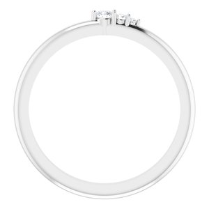 Platinum .05 CTW Diamond Graduated Stackable Ring