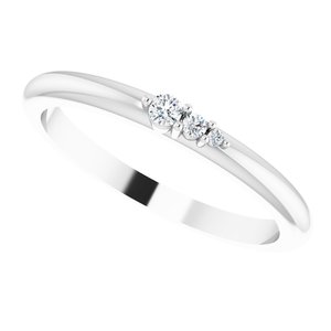 Platinum .05 CTW Diamond Graduated Stackable Ring