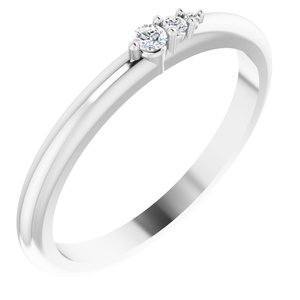 Platinum .05 CTW Diamond Graduated Stackable Ring