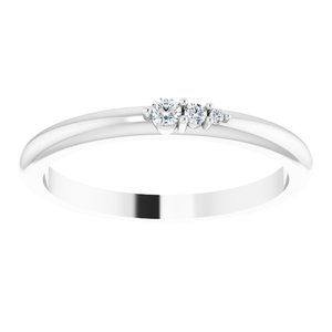 Platinum .05 CTW Diamond Graduated Stackable Ring