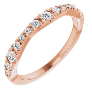 14K Rose 1/3 CTW Natural Diamond French Set Anniversary Band