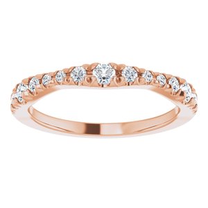 14K Rose 1/3 CTW Natural Diamond French Set Anniversary Band