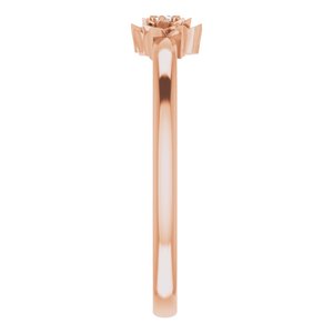 14K Rose .015 CT Diamond Flower Ring Size 7