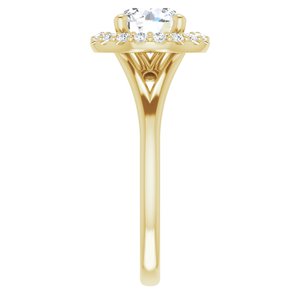 14K Yellow 7 mm Round Engagement Ring Mounting