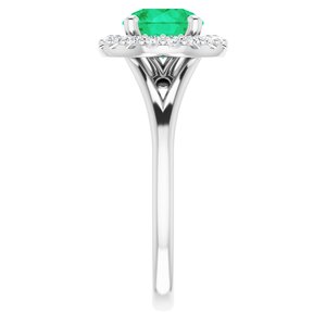 18K White 7 mm Round Engagement Ring Mounting