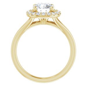 14K Yellow 7 mm Round Engagement Ring Mounting