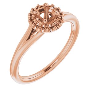 18K Rose 4.1 mm Round Engagement Ring Mounting