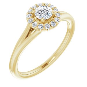 14K Yellow 4.1 mm Round Engagement Ring Mounting