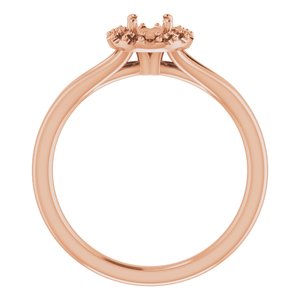 18K Rose 4.1 mm Round Engagement Ring Mounting