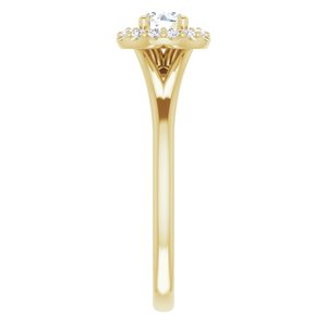 14K Yellow 4.1 mm Round Engagement Ring Mounting