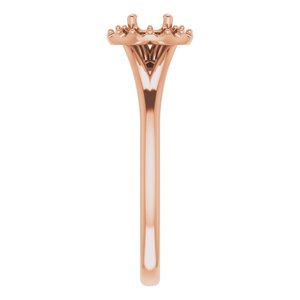 18K Rose 4.1 mm Round Engagement Ring Mounting