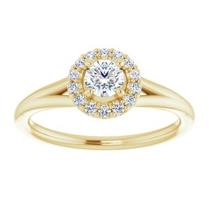 14K Yellow 4.1 mm Round Engagement Ring Mounting