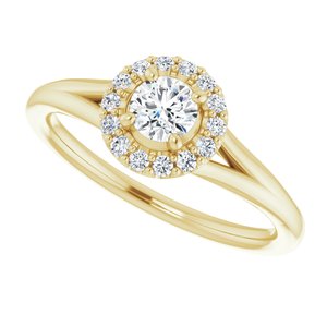 14K Yellow 4.1 mm Round Engagement Ring Mounting