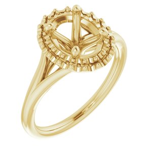14K Yellow 8x6 mm Oval Engagement Ring Mounting