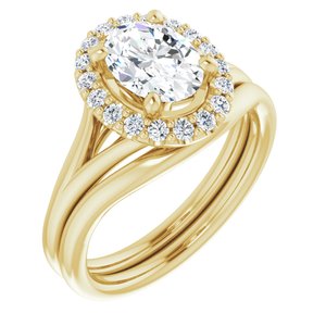 14K Yellow 8x6 mm Oval Engagement Ring Mounting