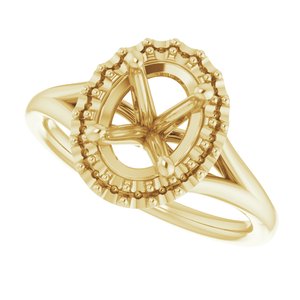 14K Yellow 8x6 mm Oval Engagement Ring Mounting