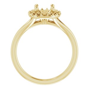 14K Yellow 8x6 mm Oval Engagement Ring Mounting