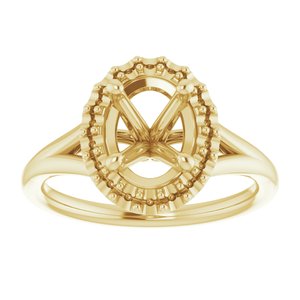14K Yellow 8x6 mm Oval Engagement Ring Mounting