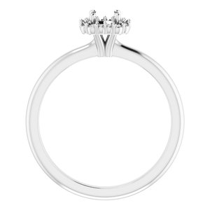 14K White 4.1 mm Round Engagement Ring Mounting